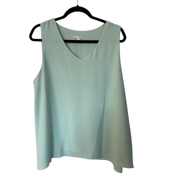Cato Women's Mint Green Sleeveless V-Neck Lined Shell Blouse Sz XL GUC - Picture 1 of 7